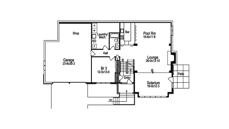 Modern House Plan Lower Level Floor - Kriegeridge Split-Level Home 007D-0083 - Search House Plans and More