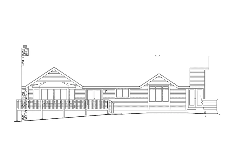 Contemporary House Plan Rear Elevation - Kriegeridge Split-Level Home 007D-0083 - Search House Plans and More