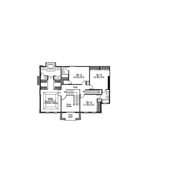 Colonial House Plan Second Floor - Whitmoor Luxury Home 007D-0084 - Shop House Plans and More