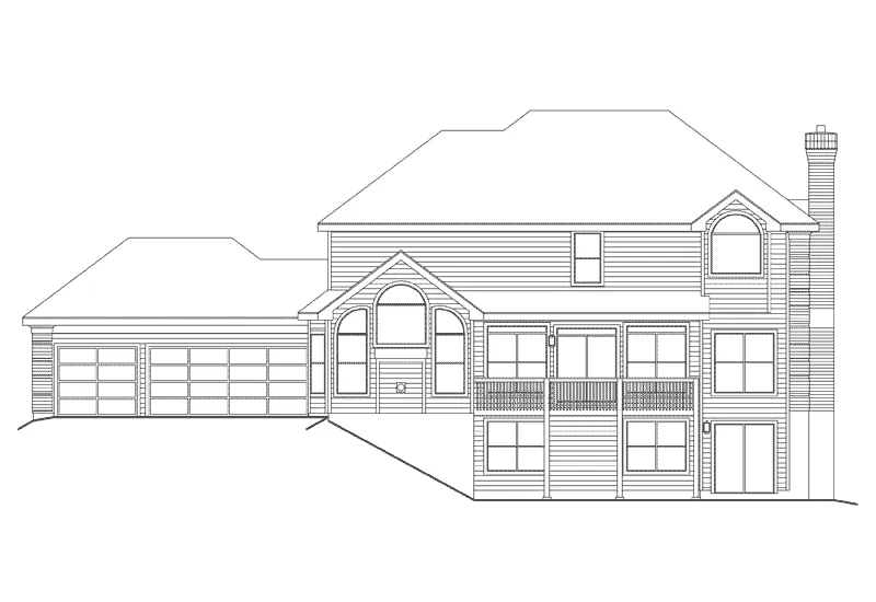Traditional House Plan Rear Elevation - Whitmoor Luxury Home 007D-0084 - Shop House Plans and More