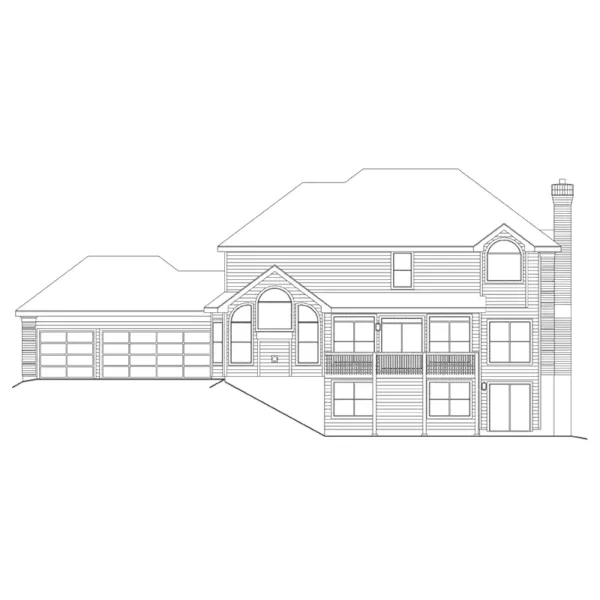 Colonial House Plan Rear Elevation - Whitmoor Luxury Home 007D-0084 - Shop House Plans and More