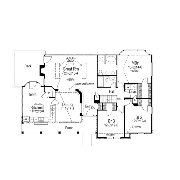 Ranch House Plan First Floor - Maple Hill Country Ranch Home 007D-0085 - Shop House Plans and More