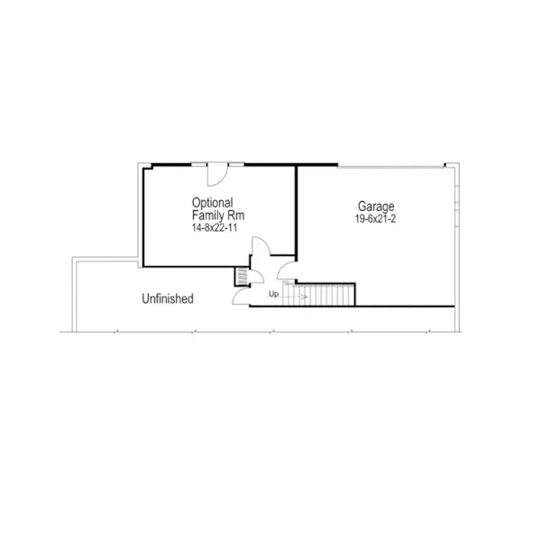 Ranch House Plan Lower Level Floor - Maple Hill Country Ranch Home 007D-0085 - Shop House Plans and More