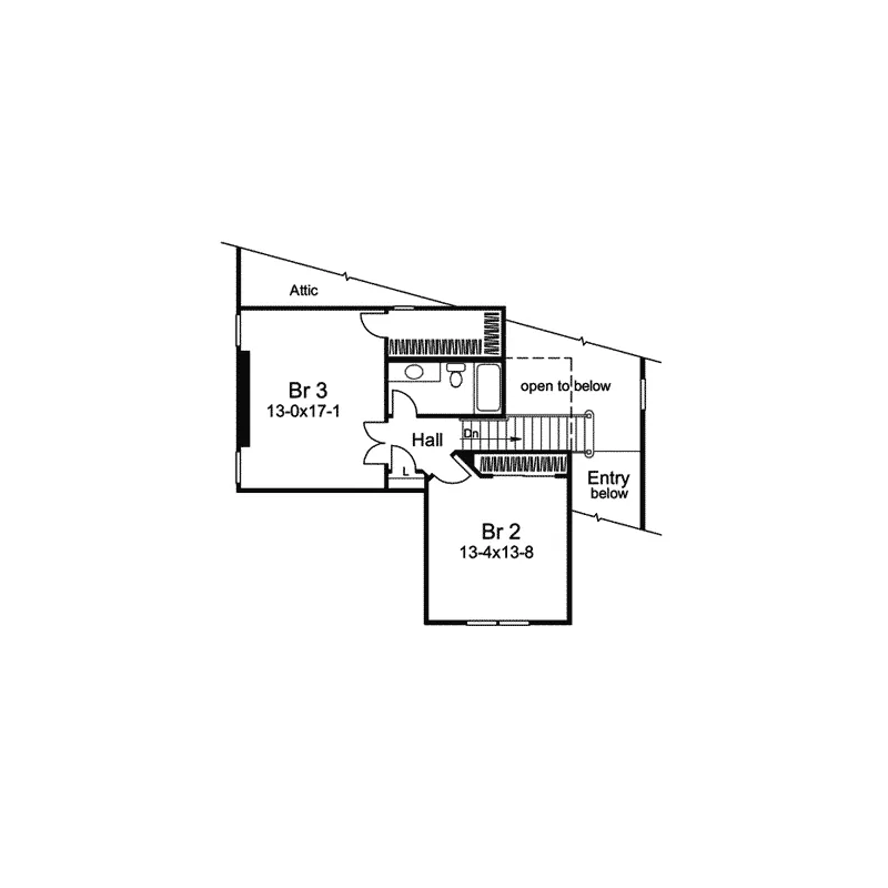 Traditional House Plan Second Floor - Hampton Park Traditional Home 007D-0086 - Search House Plans and More
