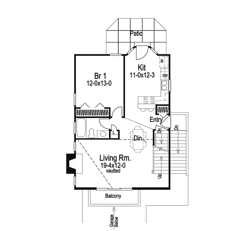 Vacation House Plan First Floor - Siminridge Sloping Lot Home 007D-0087 - Shop House Plans and More