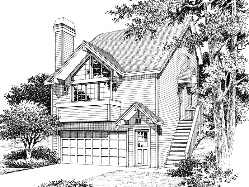 Vacation House Plan Front Image of House - Siminridge Sloping Lot Home 007D-0087 - Shop House Plans and More