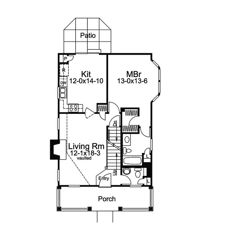Vacation House Plan First Floor - Brook Hill Country Home 007D-0088 - Search House Plans and More