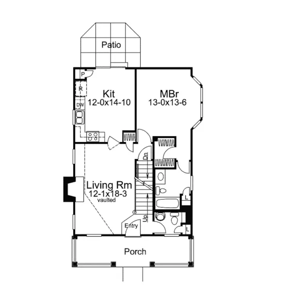 Cabin & Cottage House Plan First Floor - Brook Hill Country Home 007D-0088 - Search House Plans and More