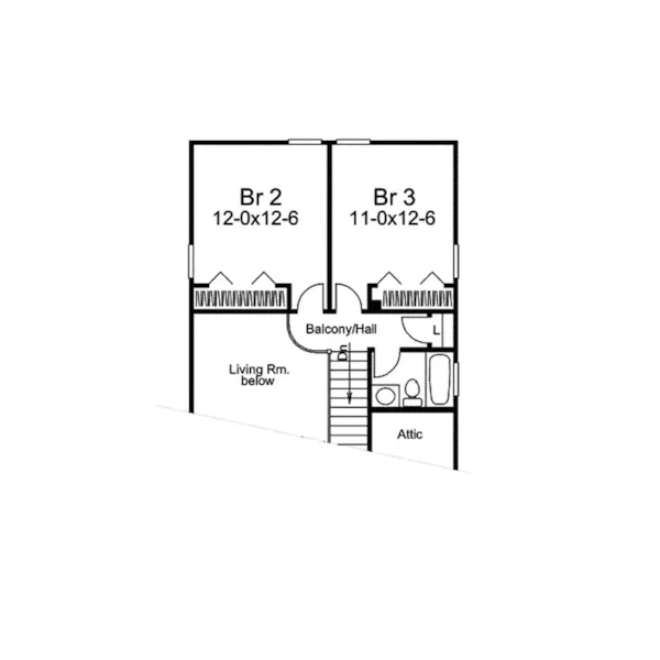 Cabin & Cottage House Plan Second Floor - Brook Hill Country Home 007D-0088 - Search House Plans and More