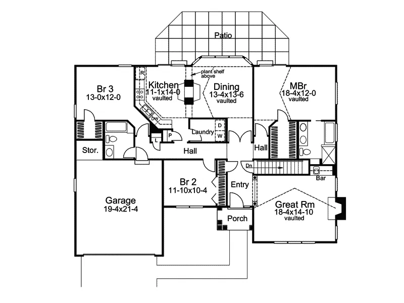 Traditional House Plan First Floor - Elsey Ranch Home 007D-0090 - Search House Plans and More