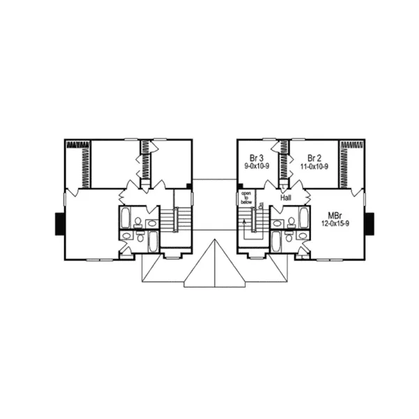 Contemporary House Plan Second Floor - Bedford Hill Country Duplex 007D-0091 - Search House Plans and More