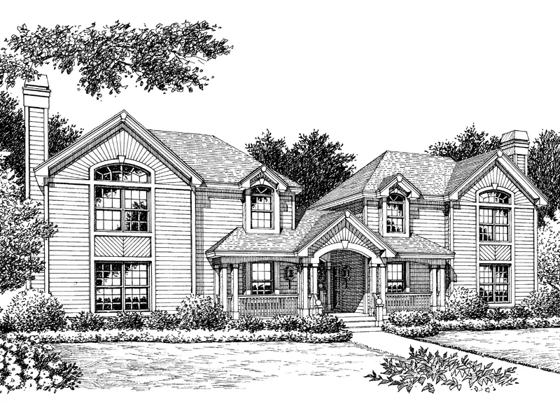 Multi-Family House Plan Front Image of House - Bedford Hill Country Duplex 007D-0091 - Search House Plans and More