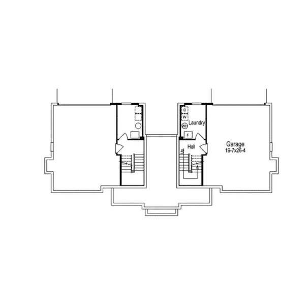 Contemporary House Plan Lower Level Floor - Bedford Hill Country Duplex 007D-0091 - Search House Plans and More