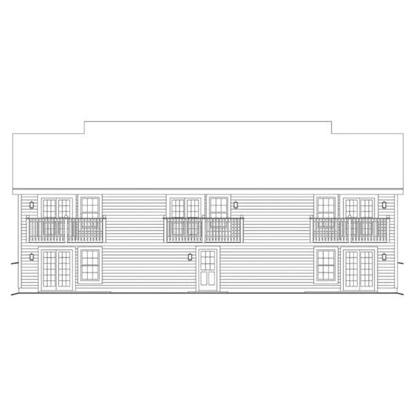 Multi-Family House Plan Rear Elevation - Norwood Hills Country Fiveplex 007D-0092 - Shop House Plans and More