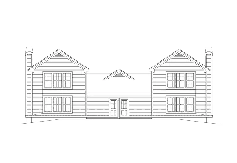 Country House Plan Rear Elevation - Patterson Place Duplex Home 007D-0094 - Shop House Plans and More