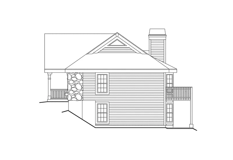 Multi-Family House Plan Right Elevation - Shadywood Manor Fourplex Home 007D-0096 - Shop House Plans and More