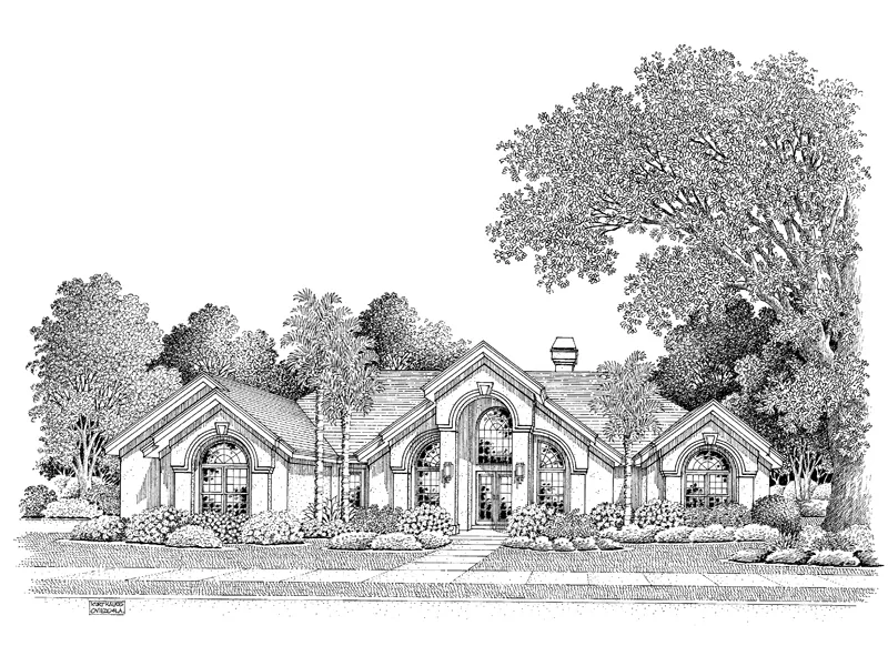 Ranch House Plan Front Image of House - Tampa Bay Atrium Ranch Home 007D-0098 - Shop House Plans and More