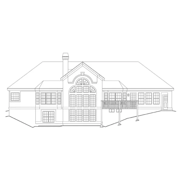 Sunbelt House Plan Rear Elevation - Tampa Bay Atrium Ranch Home 007D-0098 - Shop House Plans and More