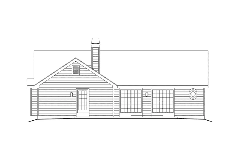 Country House Plan Rear Elevation - Pineridge Country Home 007D-0099 - Shop House Plans and More