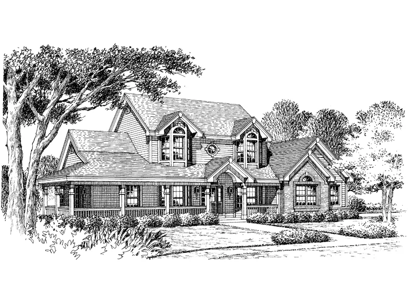 Southern House Plan Front Image of House - Country Gables Farmhouse 007D-0100 - Search House Plans and More