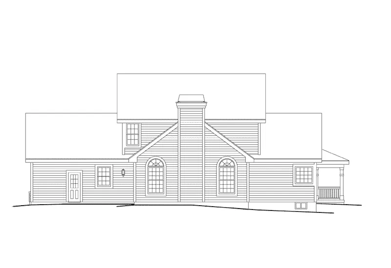 Southern House Plan Rear Elevation - Country Gables Farmhouse 007D-0100 - Search House Plans and More
