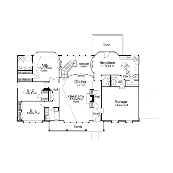 Bungalow House Plan First Floor - Stoneridge Country Home 007D-0101 - Shop House Plans and More