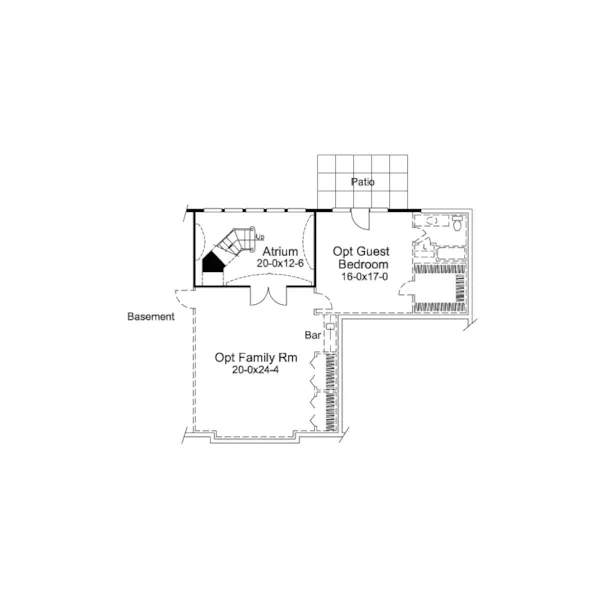 Bungalow House Plan Lower Level Floor - Stoneridge Country Home 007D-0101 - Shop House Plans and More