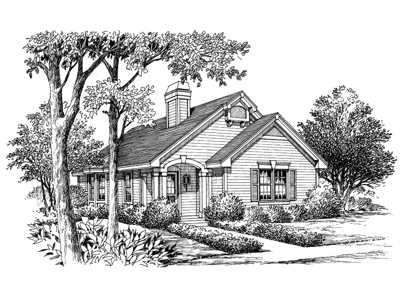 Cabin & Cottage House Plan Front Image of House - Fairmont Narrow Lot Home 007D-0102 - Search House Plans and More
