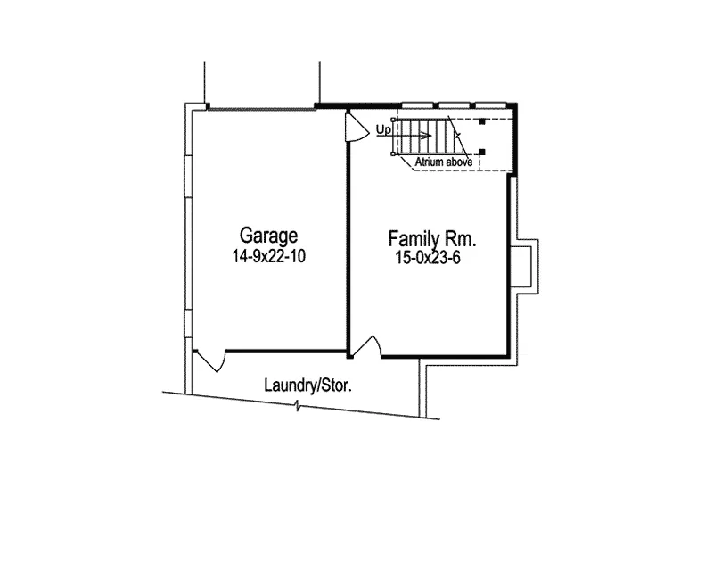 Ranch House Plan Lower Level Floor - Ashridge Atrium Narrow Lot Home 007D-0103 - Search House Plans and More