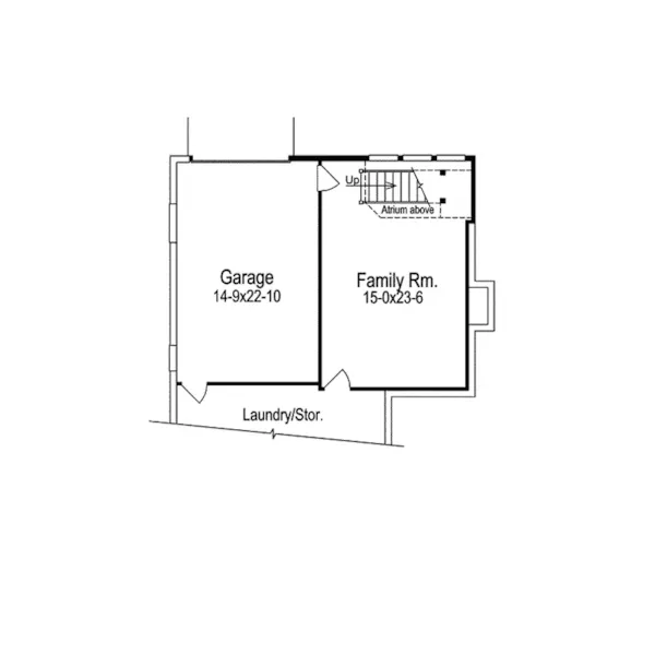 Cabin & Cottage House Plan Lower Level Floor - Ashridge Atrium Narrow Lot Home 007D-0103 - Search House Plans and More