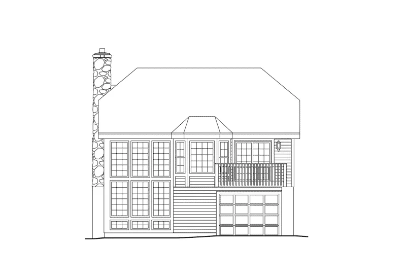 Ranch House Plan Rear Elevation - Ashridge Atrium Narrow Lot Home 007D-0103 - Search House Plans and More