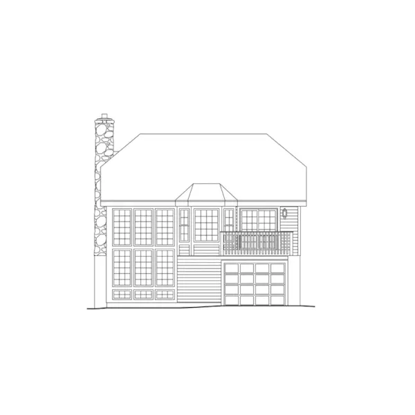 Cabin & Cottage House Plan Rear Elevation - Ashridge Atrium Narrow Lot Home 007D-0103 - Search House Plans and More