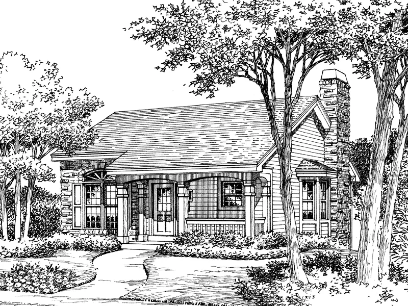 Vacation House Plan Front Image of House - Stoneview Cottage Home 007D-0104 - Shop House Plans and More