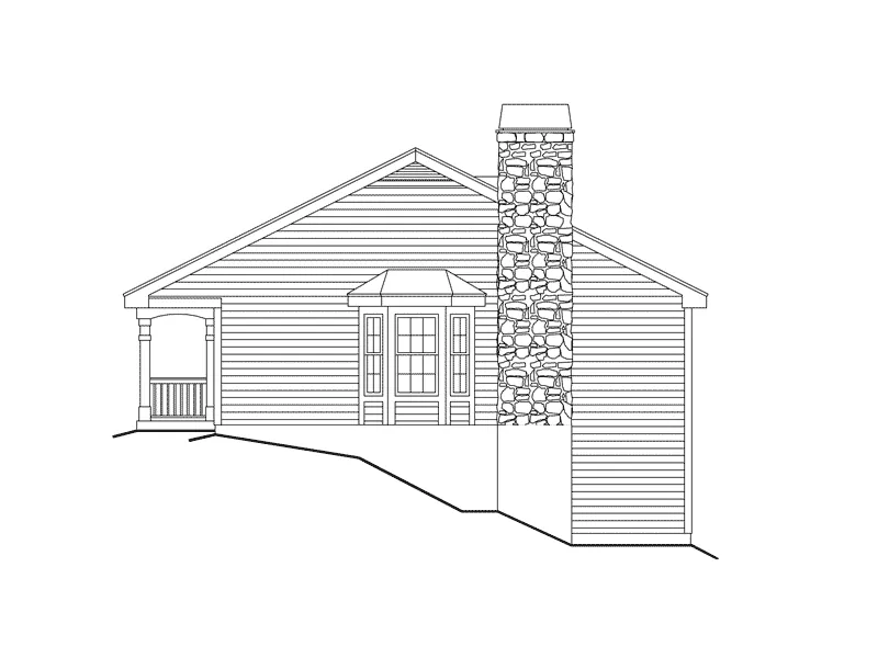 Ranch House Plan Right Elevation - Stoneview Cottage Home 007D-0104 - Shop House Plans and More