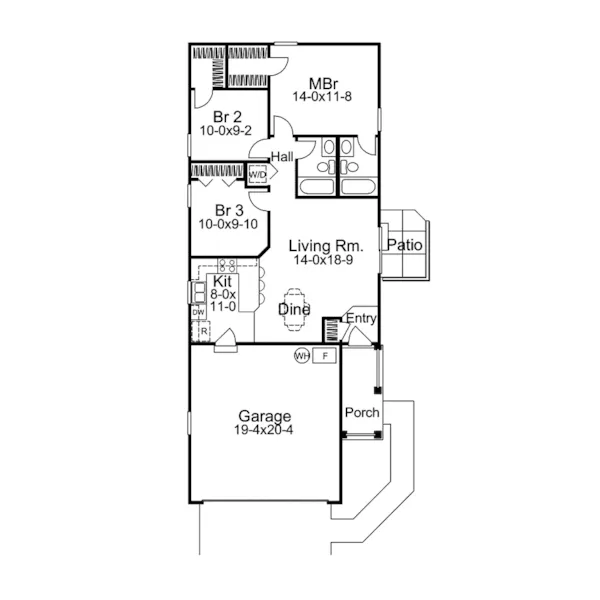 Vacation House Plan First Floor - Trailbridge Narrow Lot Home 007D-0108 - Shop House Plans and More