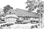 Vacation House Plan Front Image of House - Trailbridge Narrow Lot Home 007D-0108 - Shop House Plans and More