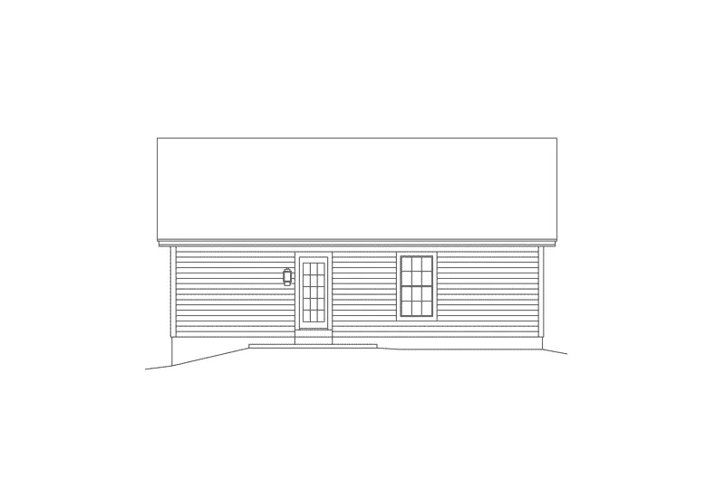 Traditional House Plan Rear Elevation - Roseport Vacation Ranch Home 007D-0109 - Shop House Plans and More