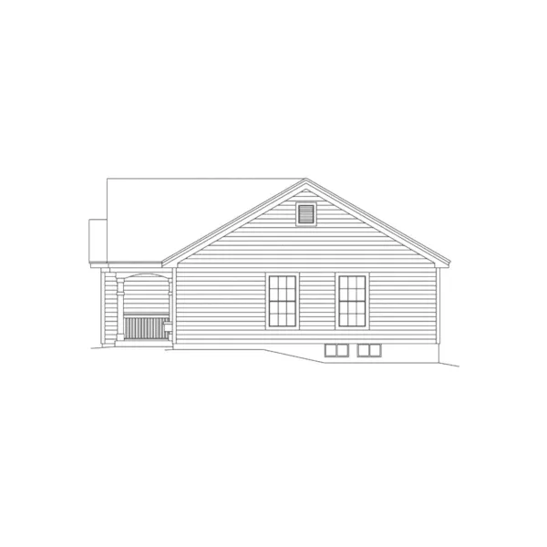 Country House Plan Right Elevation - Roseport Vacation Ranch Home 007D-0109 - Shop House Plans and More