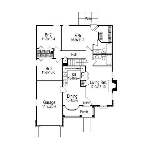 Country House Plan First Floor - Glen Ellen Smaller Lot Home 007D-0110 - Search House Plans and More