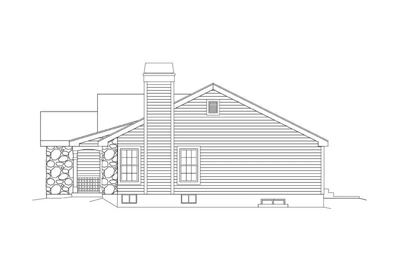 Ranch House Plan Right Elevation - Glen Ellen Smaller Lot Home 007D-0110 - Search House Plans and More