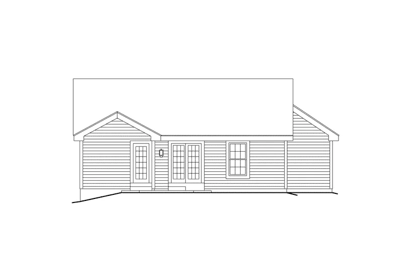 Rustic House Plan Rear Elevation - Ridgewood Ranch Home 007D-0112 - Shop House Plans and More