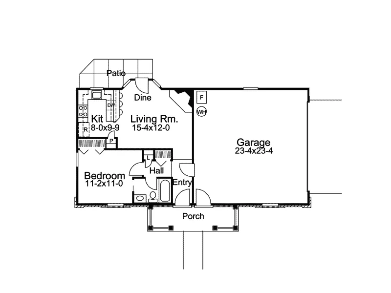 Ranch Home Plan First Floor 007D-0115
