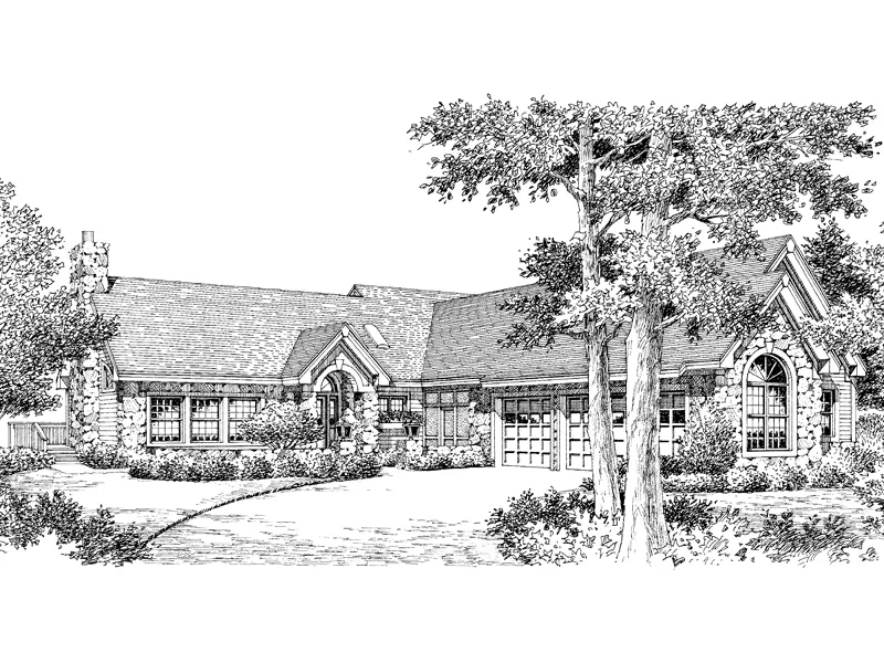 Ranch House Plan Front Image of House - Carrollstone Country Ranch Home 007D-0116 - Search House Plans and More