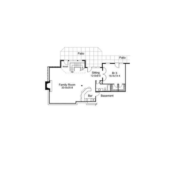 European House Plan Lower Level Floor - Carrollstone Country Ranch Home 007D-0116 - Search House Plans and More