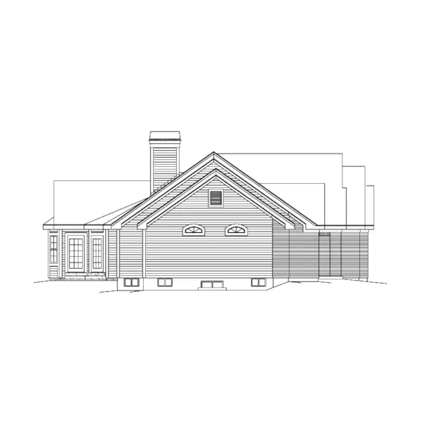 Traditional House Plan Left Elevation - Le Chateau One-Story Home 007D-0117 - Shop House Plans and More