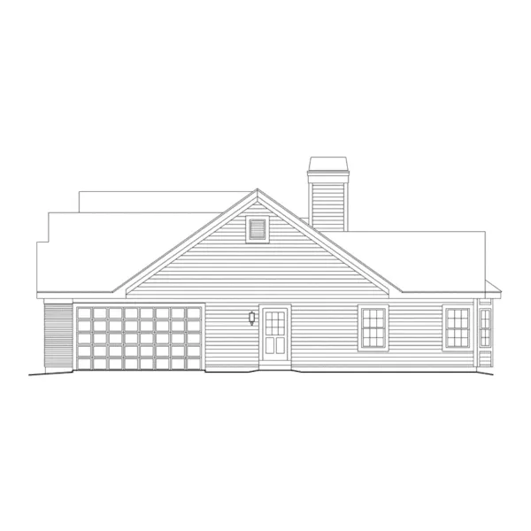 Traditional House Plan Right Elevation - Le Chateau One-Story Home 007D-0117 - Shop House Plans and More