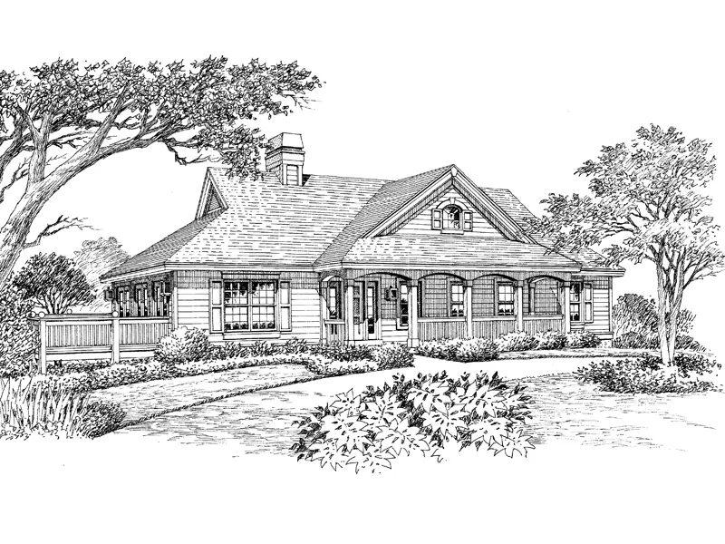 Cape Cod & New England House Plan Front Image of House - Hearthwood Southern Home 007D-0119 - Search House Plans and More