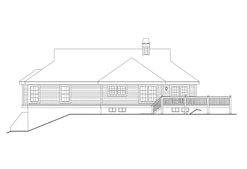 Traditional House Plan Rear Elevation - Hearthwood Southern Home 007D-0119 - Search House Plans and More