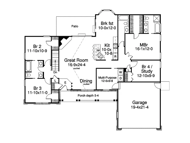 Country House Plan First Floor - Manor Grove Country Home 007D-0120 - Shop House Plans and More