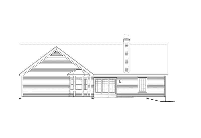 Traditional House Plan Rear Elevation - Manor Grove Country Home 007D-0120 - Shop House Plans and More